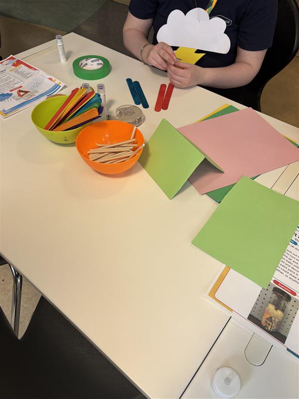 arts and crafts on a table in the hospital