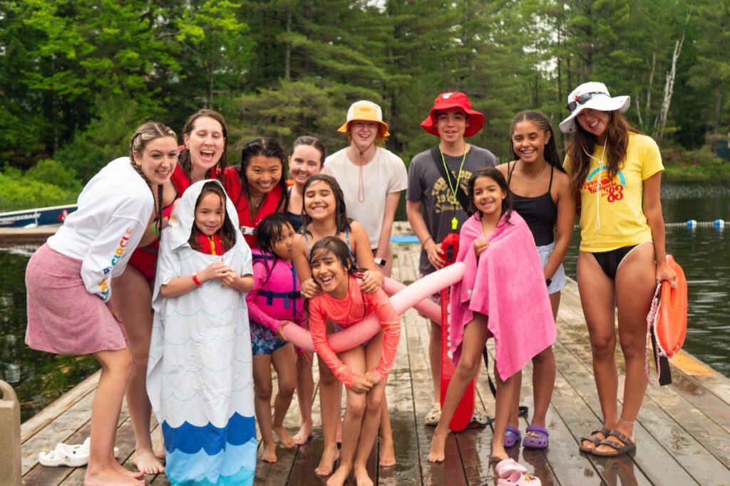 campers on the dock at camp